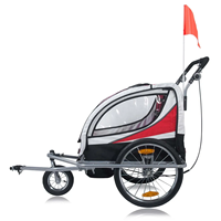 H T01 voyage en plein air 2-en-1 Cargo poussette enfants et animal de compagnie chien vélo remorque métal rouleau conteneur pour jumeaux bébé vélo équitation