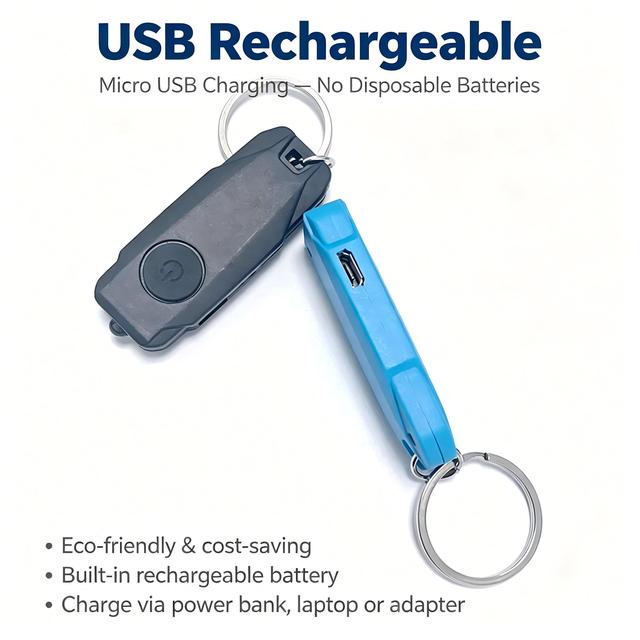 Gadgets 2026 Mini LED Keychain Light Built in Battery USB Rechargeable Cool Flashlight Student Child Reading Book Lamp Torch