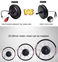 Kit de conversion de vélo électrique avec moteur de moyeu avant et arrière 48V/52V/60V 2000W pour vélos de 20, 22, 24, 26, 27.5, 28, 29 pouces et 700C