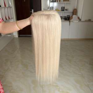 YF-2301 # Perruque russe vierge lisse pour femmes, densité 130 %, base mono 5x6, logo personnalisable, petits nœuds, vente en gros - Product Image 3