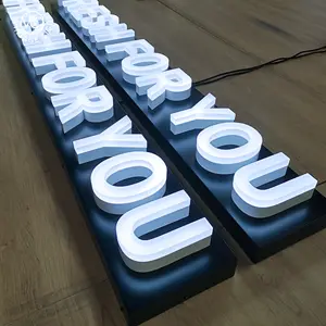Word Letter Signage 3d Led Lighted Digital Door Sign Front And Backlit Letters 3D Lighting Acrylic Led Channel Letters Signage