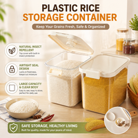 Boîte de rangement pour riz en plastique de qualité alimentaire à drainage rapide, utilisation domestique, rectangulaire, scellée, anti-insectes, anti-humidité