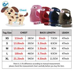 Deago Pull Pet <b>Harness</b> With <b>Leash</b> Reflective Soft No Choke Easy Control for Small Dog Cat Outdoor Walking Travel (Pink, L) - Product Image 2