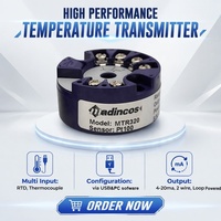 MTR320: Transmisor de Temperatura Programable de 0.1% con Alimentación por Bucle, Montado en Cabeza, para Sensores K, T, R, S, E, N, PT100, Salida 4-20mA, Programación USB