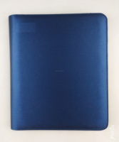 Portafolio de cuero PVC PU con logotipo personalizado en relieve, organizador de documentos, carpeta de archivos, bolsa organizadora portátil para negocios.