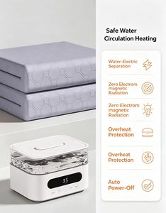 Coperta Riscaldante ad Acqua con Controllo della Temperatura a Zona Singola 20-65 ℃   Scaldacuscino Silenzioso con Pompa BLDC in Poliestere per Casa e Hotel - Product Image 3
