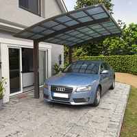 Abri de voiture moderne pliable de luxe pour l'extérieur en alliage d'aluminium revêtu de PC bâche de garage étanche pare-soleil abri de stationnement de voiture