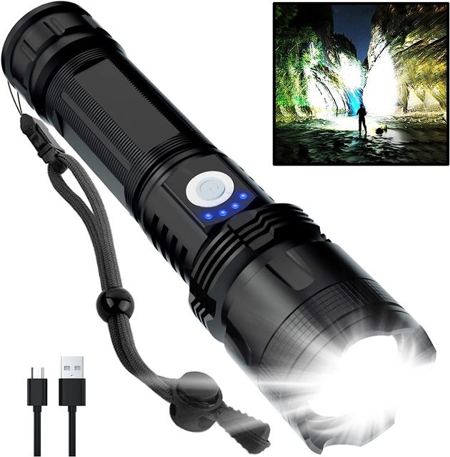 High Power Bank USB Rechargeable Lep Flashlight Laser Linterna Led Flashlights High Lumens 100000 Luminens