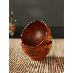 Hand Polished Bamboo Root Teacup Lacquered Small Tea Cup For Tea Tasting Wabi Sabi Style Home Use - Product Image 3