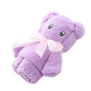Luxe ours serviette serviette de bain pliant éléphant jouet serviette haute densité corail velours ensemble absorbant mignon doux cadeau pour <span class=keywords><strong>bébé</strong></span> - Product Image 5