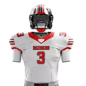 Ensemble d'uniformes de football américain personnalisés respirants en gros, maillot sublimé 100 % polyester de haute qualité à manches courtes pour l'entraînement - Product Image 4