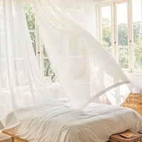 Tissu de rideau transparent filtrant la lumière, offrant l'intimité, protection solaire UV, rideaux thermiques doux, drapés au sol et au plafond, sur mesure, OEM