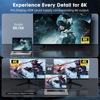 Cable USB4 de 1M 8K 60Hz Tipo-C a C, Carga Rápida de 240W, Transferencia de Datos de 40Gbps, Macho a Macho, Compatible con Monitor, Thunderbolt 3/4
