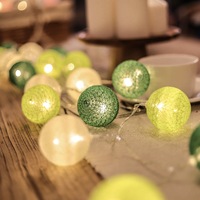 Guirlande lumineuse LED style planète en plastique, scintillante, lumière chaude 3000K, fonctionne sur piles, 6m, décoration de chambre, éclairage tendance