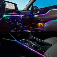 Kit d'éclairage d'ambiance LED pour voiture avec contrôle par application, couleurs magiques, capteur musical, éclairage d'ambiance intérieur automatique, mode symphonie RGB