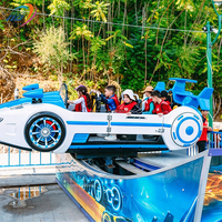 Manèges de fête foraine populaires pour enfants : Manèges Voiture Volante sur piste en U rotative pour parc urbain, Manèges Voiture Tournante Extrême
