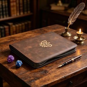 Porte-cartes vintage en cuir gaufré DND à 9 poches avec fermeture éclair pour cartes DND RPG MTG, album de rangement portable - Product Image 1