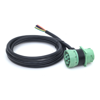 Cable blindado SAE J1939 de 9 pines macho y hembra con cable desnudo de 20AWG para diagnóstico de camiones y programación de ECU
