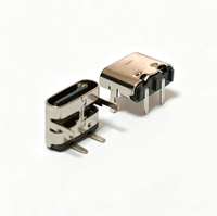 Prise horizontale USB femelle Xinxing TYPE-C2P avec deux pieds fixes, interface de charge DIP en fer/acier inoxydable L6.8