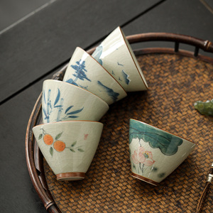 Tasse à thé sous glaçure peinte à la main style chinois Msh, directement de l'usine, pour service à thé Gongfu, tasse individuelle, cadeau pour les aînés <span class=keywords><strong>et</strong></span> les dirigeants - Product Image 4