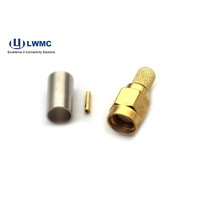 Precio de fábrica, Conector de crimpado de enchufe para Cable RG58, cable conector macho RP SMA