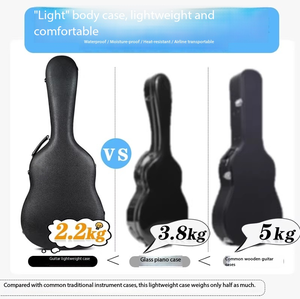 Hafif Plastik ABS Gitar Çantası, Folk Klasik -39/<span class=keywords><strong>40</strong></span>/41 İnç Su Geçirmez Dayanıklı Havayolu Onaylı Askılı Saplı - Product Image 6