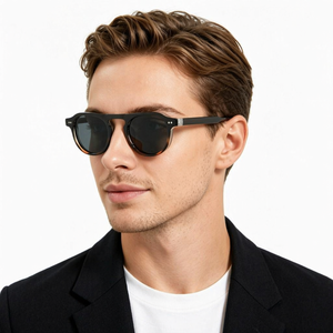 Lunettes de soleil polarisées unisexes à monture ronde complète avec logo personnalisé, verres colorés UV400, durables et légères pour femmes (Modèle 6215P) - Product Image 3