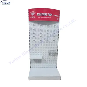 Customized restail store with basket shelf commercial hanging accessory metal shelving display rack