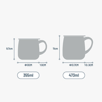 Grande tasse isotherme en acier inoxydable en forme de ventre avec poignée, réutilisable pour bureau, maison, café et thé
