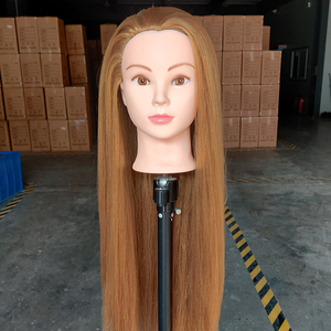 Tête avec cheveux longs Mannequin tête d'entraînement droite avec cheveux épais pratiquer le <span class=keywords><strong>maquillage</strong></span> coiffure Mannequin poupées coiffage - Product Image 3