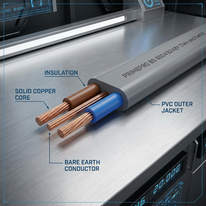 Cable PRIMEPRO BS 6004 6242Y de Dos Hilos y Tierra, Aislamiento de PVC, Retardante de Llama, Cable de Cobre para Proyectos de Construcción en África Occidental - Product Image 1