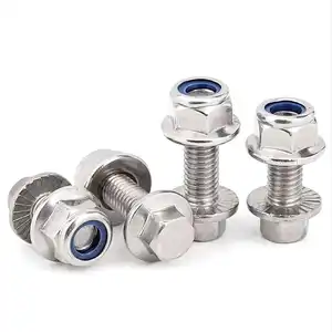 304 stainless steel din934 grade 8.8 10.9 12.9 bolt kit serrated Washer Head hex head flange bolt