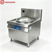 Wok électrique à induction grand format pour cuisines industrielles et restaurants commerciaux, idéal pour la cuisson chinoise et les fritures.
