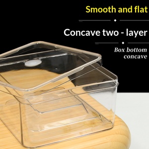 Boîte carrée de qualité alimentaire pour animaux de compagnie, résistante aux chutes, avec coins arrondis et fond concave, boîte à biscuits personnalisée avec points occidentaux - Product Image 5