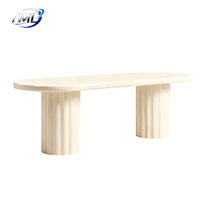 Nouvelle conception moderne, table de salle à manger ovale en fibre de verre durable, personnalisée, 6 places, pour la maison, l'hôtel et l'entrée