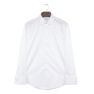 2024 Custom Logo Embroidery Button up <strong>Shirt</strong> Business All Cotton <strong>White</strong> French Cuff Slim Fit Non-iron Dress <strong>Shirt</strong> - Product Image 1