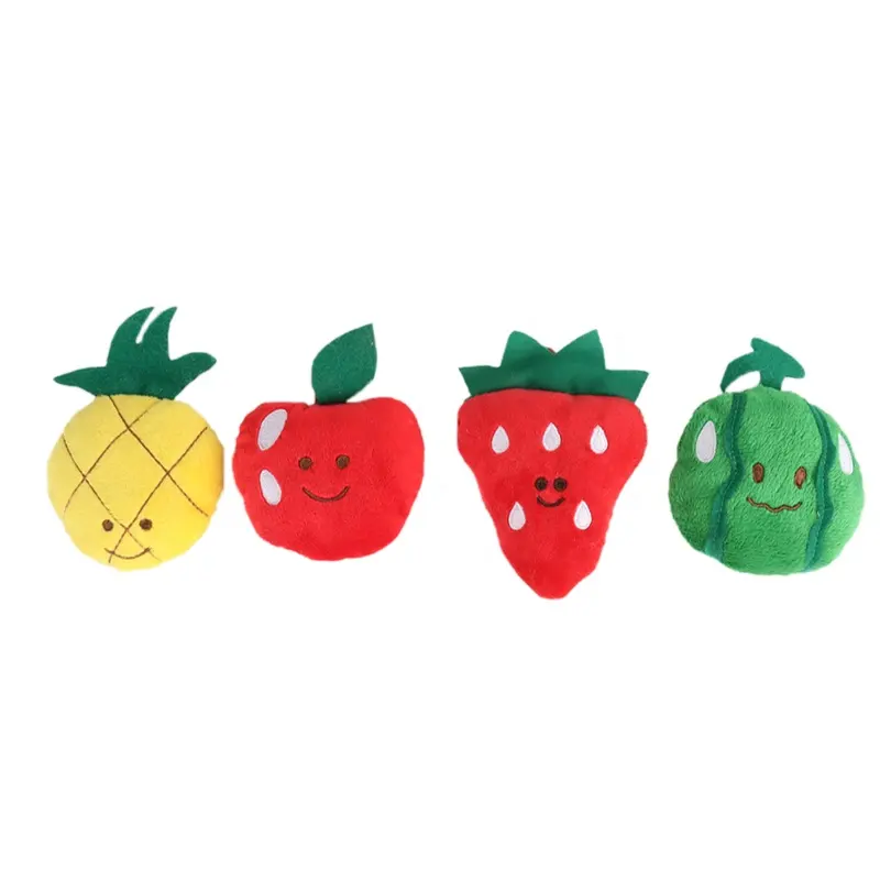 Hete Verkoop Lage Moq Custom Schattige Mini Kawaii Aardbei Appel Watermeloen Ananas Gevulde Fruit Zacht Knuffel