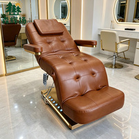 Fauteuil de massage électrique vert avec mécanisme de levage, lit de beauté pour spa, extension de cils, sourcils, esthétique, soins du visage et cosmétiques