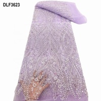 Tissu de dentelle perlée de luxe pour mariage, pour femmes, avec quelques paillettes, tissu de dentelle en tulle pour robe