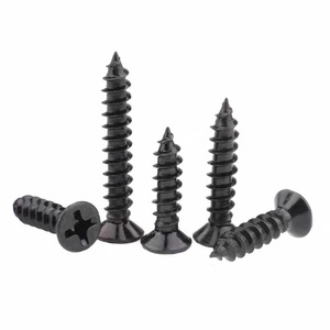 Black Plated Phillips Head Flat Head Self Tapping Screws Metric Wood Fasteners Grade A Carbon Steel Countersunk Head - Product Image 1