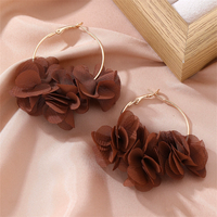 Anting Gantung Bohemian Motif Bunga, Anting Besar dari Paduan Logam untuk Perhiasan Wanita
