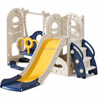 VSUCH Ensemble de jeu 3 en 1 pour enfants : toboggan, balançoire et escalier d'escalade, toboggan extra long pour salle de jeux et maison
