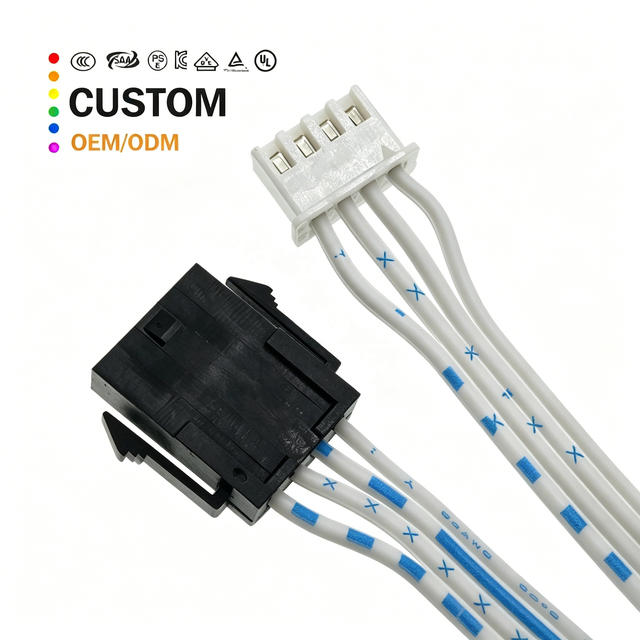 High Precision Molex Interconnect AC Power Cord 1053081206 to 0436450600 6POS 2.5mm 3.0mm PVC+Copper C15 End