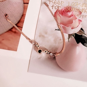 New Charm Rose Gold Female Gift 316L Deer Head <strong>Projection</strong> 100 Language Women Jewelry <strong>Bracelet</strong> - Product Image 6