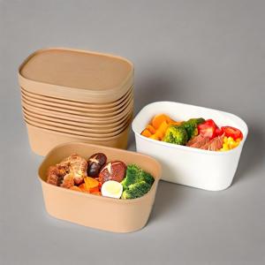 Custom Restaurant Take Out To Go Kraft Paper Lunch <b>Box</b> Disposable Take Away Paper Bowl Container Fruit Salad Packaging <b>Box</b> - Product Image 3