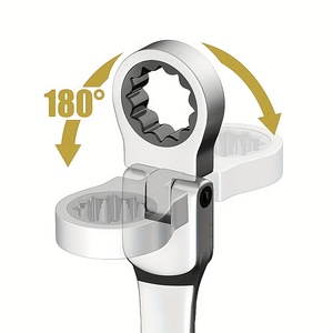 Clé à cliquet industrielle métrique FQ RW-021 30 mm à tête flexible 72 dents OEM, couple 795 Nm, capacité de mâchoire 1 3/16 po, finition miroir - Product Image 5