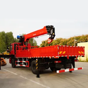 2023 New Product 8-ton Hydraulic Folding Arm Truck-mounted Crane Crane Truck 4x2 Cargo Truck With Crane