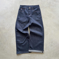 Pantalones Anchos de Hombre Estilo Vintage con Rayas Finas y Bajo Deshilachado, Personalizados para Proveedores, Moda Casual Urbana
