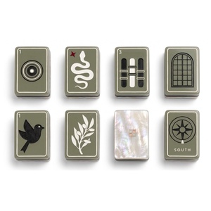 Juego de Fichas de Mahjong de Doble Capa, Acrílico, Estilo Campestre, Verde, Lujoso, Moderno, Americano, con Patrón Personalizado, para 4 Jugadores, Nuevo y Popular 2026 - Product Image 2