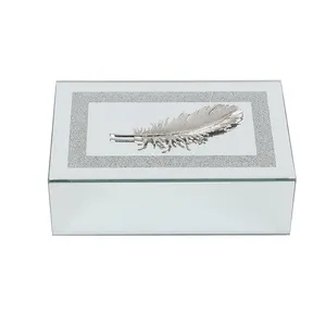 <span class=keywords><strong>Portagioie</strong></span> in vetro di lusso con coperchio decorativo con diamanti frantumati scatola portaoggetti a specchio <span class=keywords><strong>per</strong></span> Organizer <span class=keywords><strong>per</strong></span> gioielli regalo <span class=keywords><strong>per</strong></span> ragazze - Product Image 1